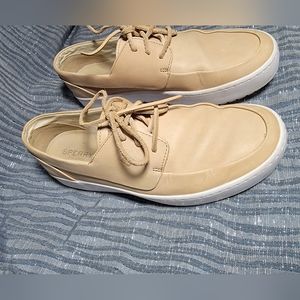 Sperry Casual Walking Comfort Boat Flat Shoes Womens Size 8 Tan White